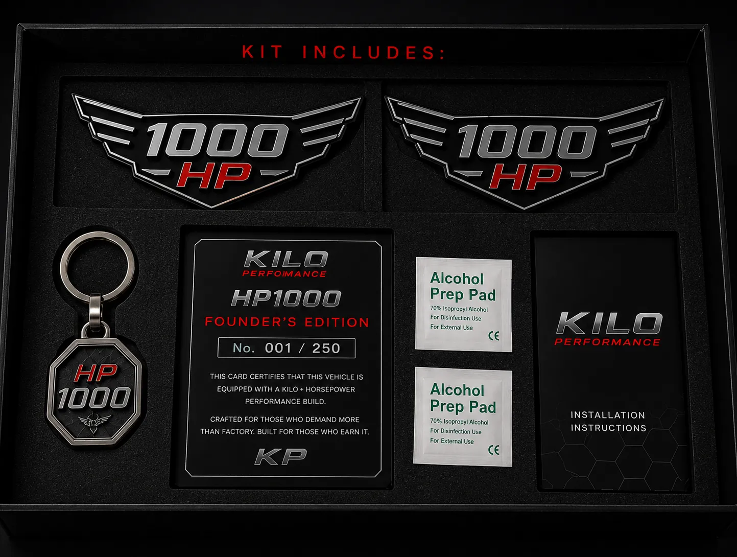 HP1000 Founder's Series presentation kit contents
